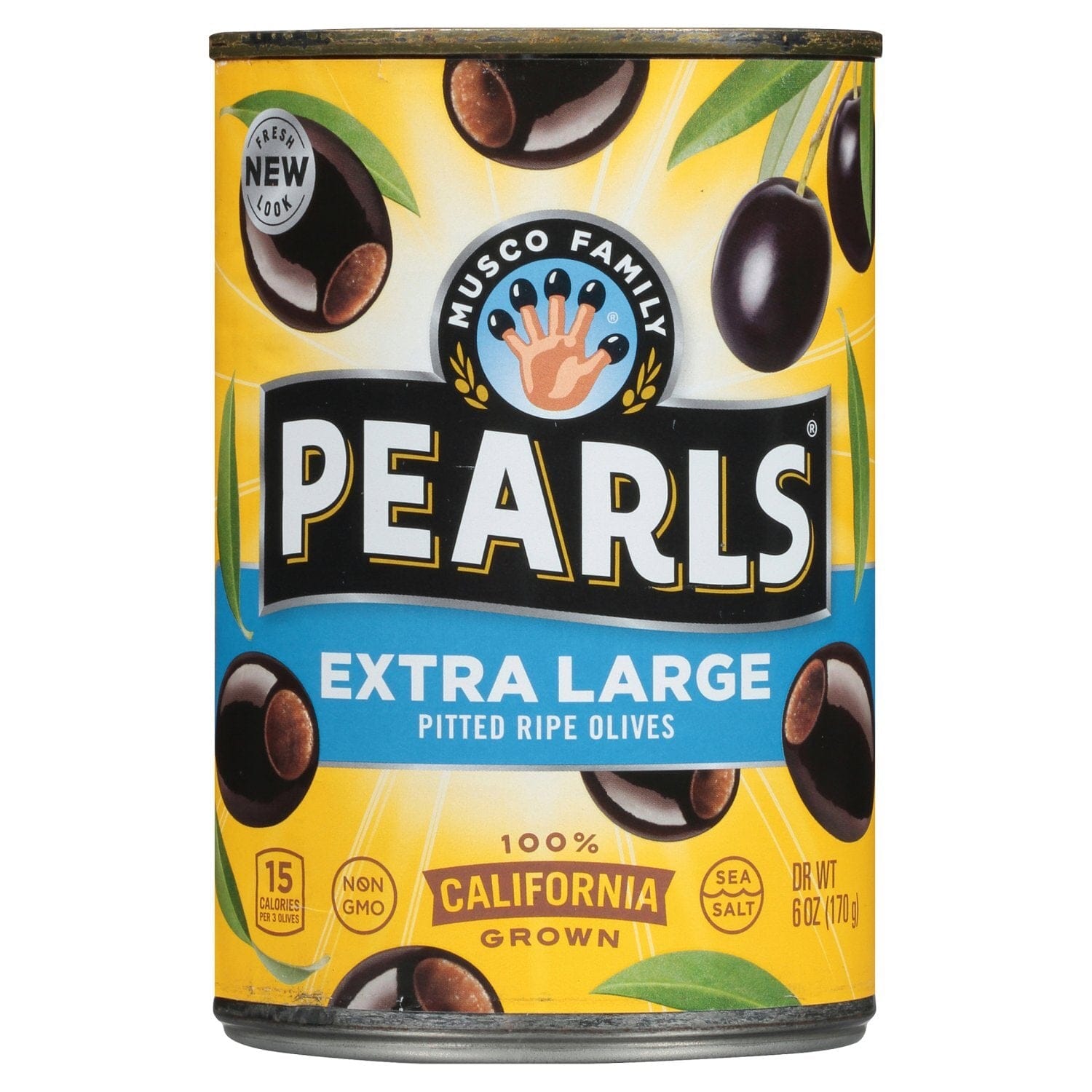 Musco Family Pearls Extra Large Pitted Black  Olives 170g