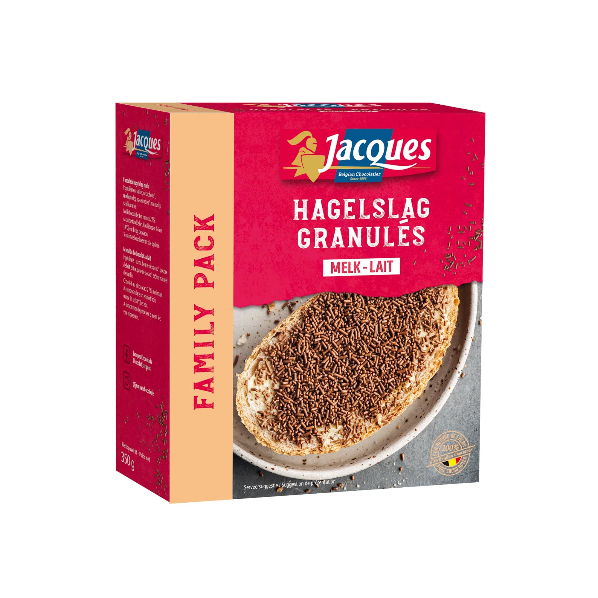 Jacques Milk Chocolate Sprinkles Family Pack 350g