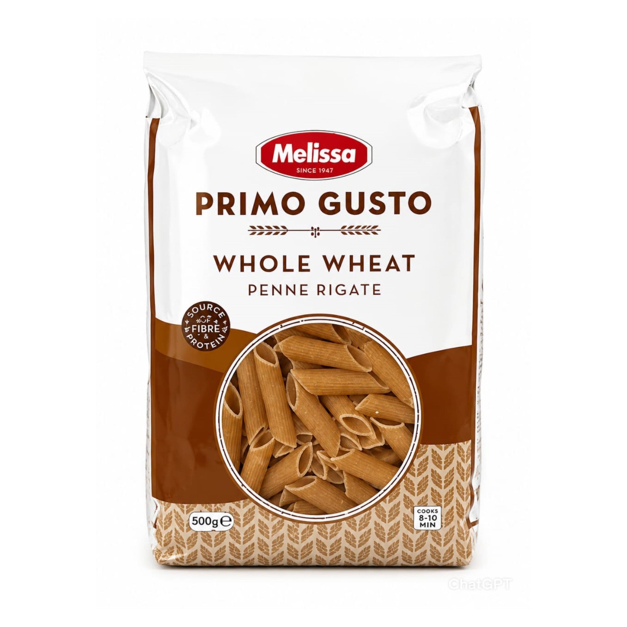 Primo Gusto Penne Rigate Whole Wheat Pasta 500g