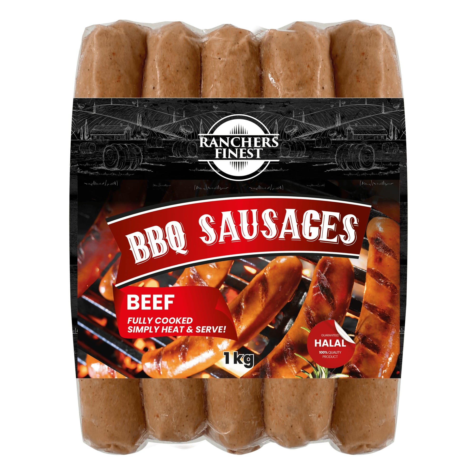Ranchers Finest Beef BBQ Sausages 1kg