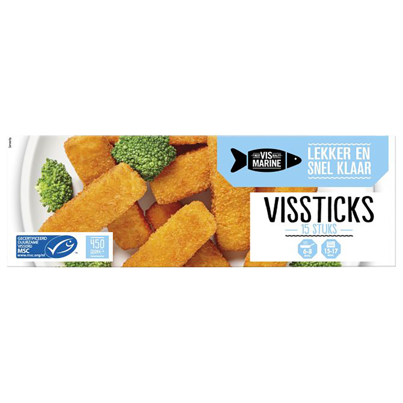 VIS MARINE VISSTICKS 15 STUKS 450g