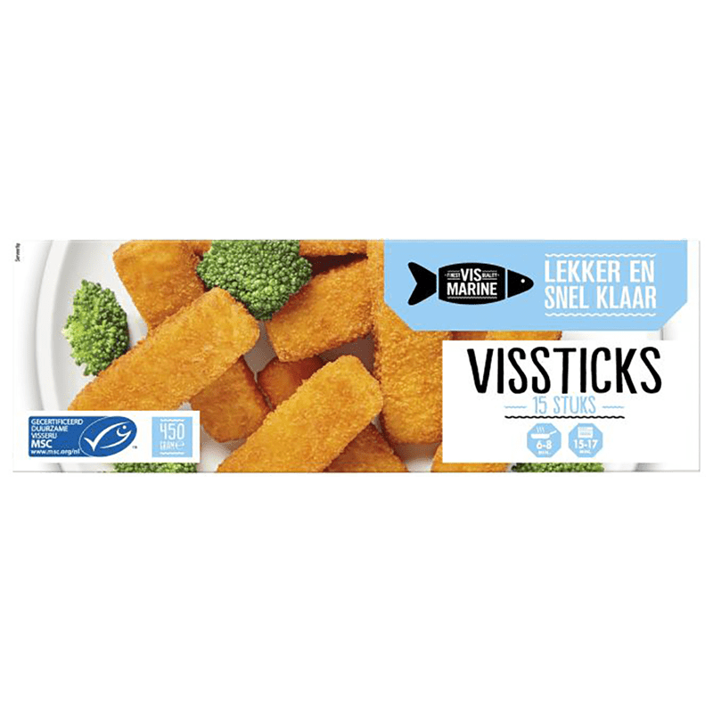 VIS MARINE VISSTICKS 15 STUKS 450g