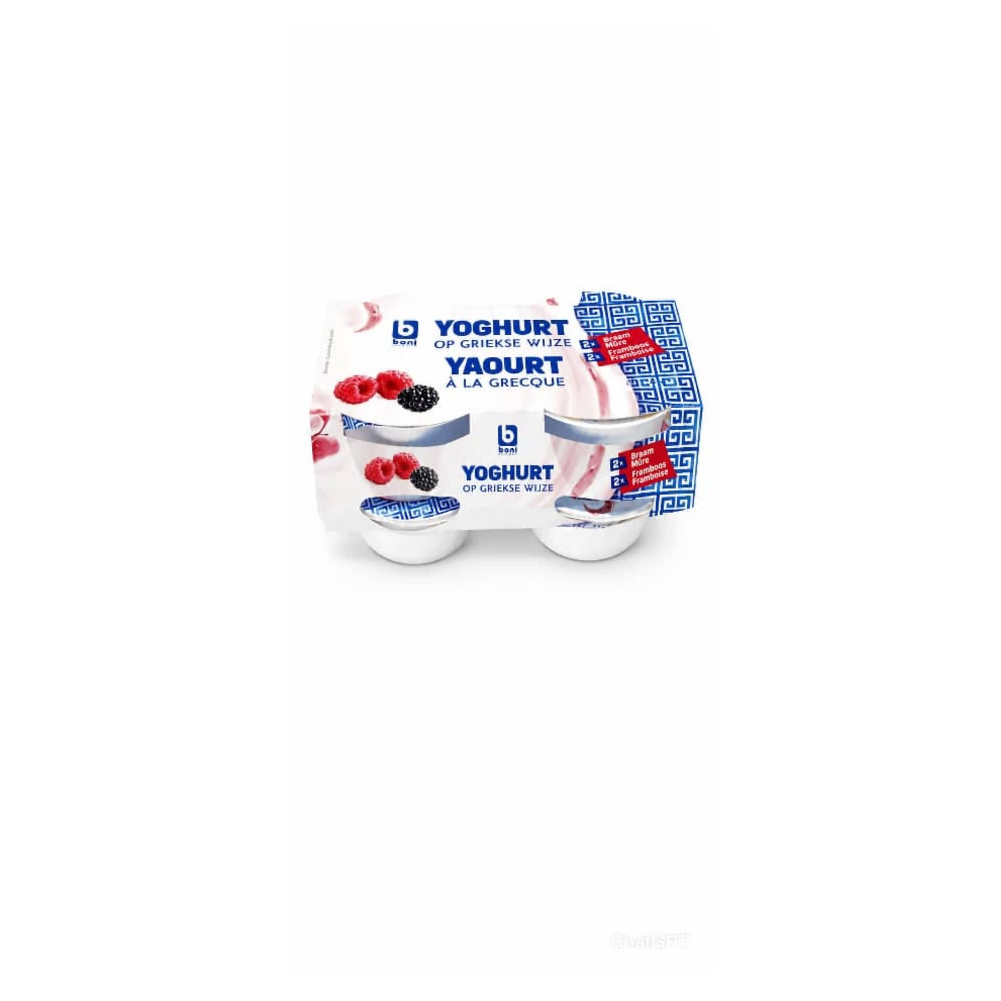 BONI Greek yoghurt raspberry/blackberry 4x150g (600g)