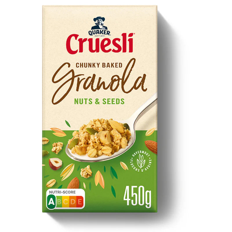 QUAKER CRUESLI GRANOLA NUTS & SEEDS  450g