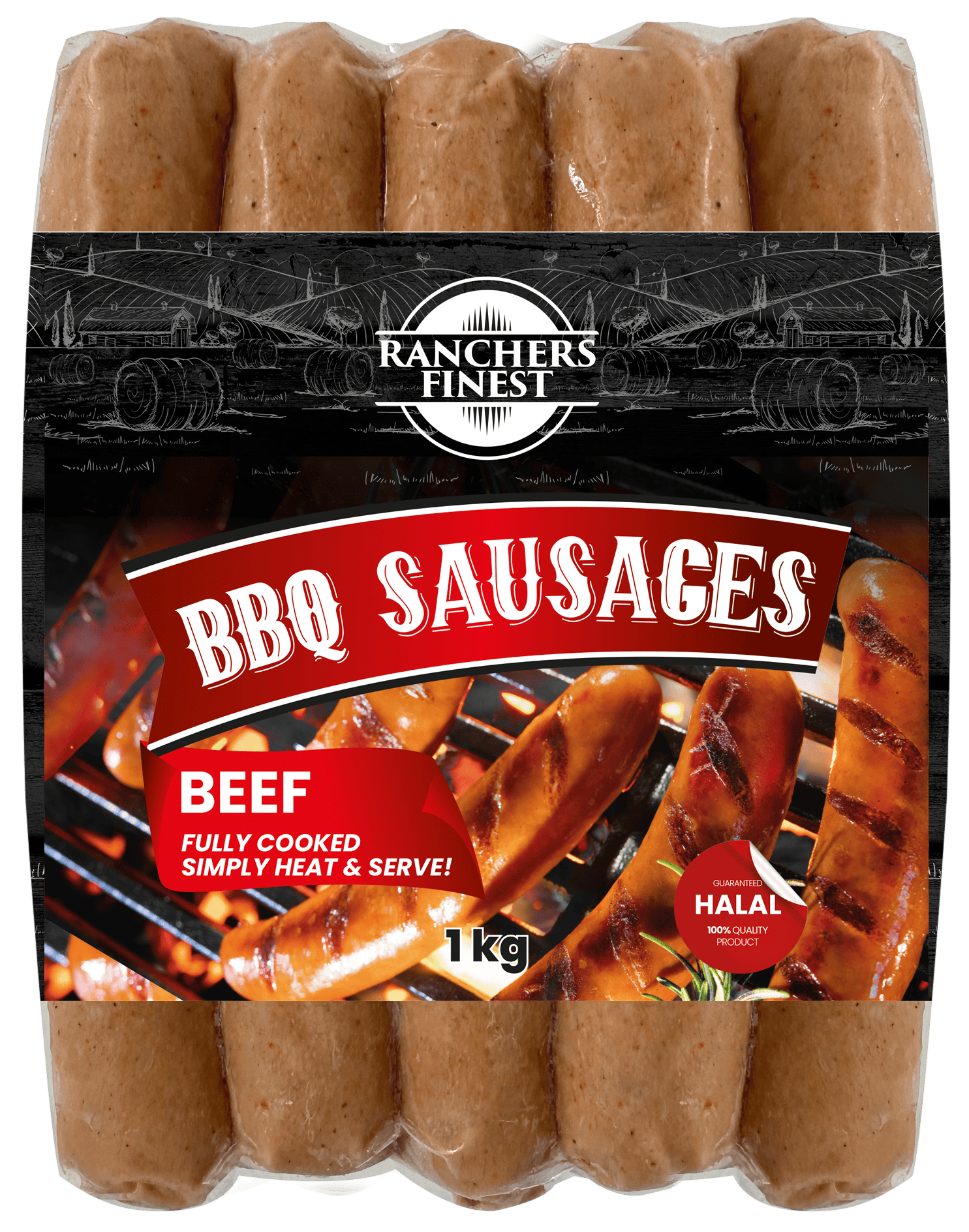 Ranchers Finest Beef BBQ Sausages 1kg