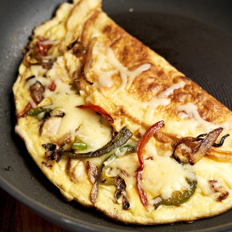 Spicy Chicken & Cheese Omelet Fajita