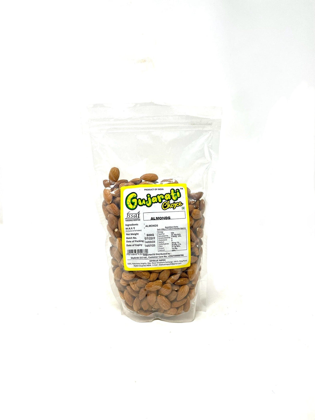 Gujarati Almonds Raw 500g