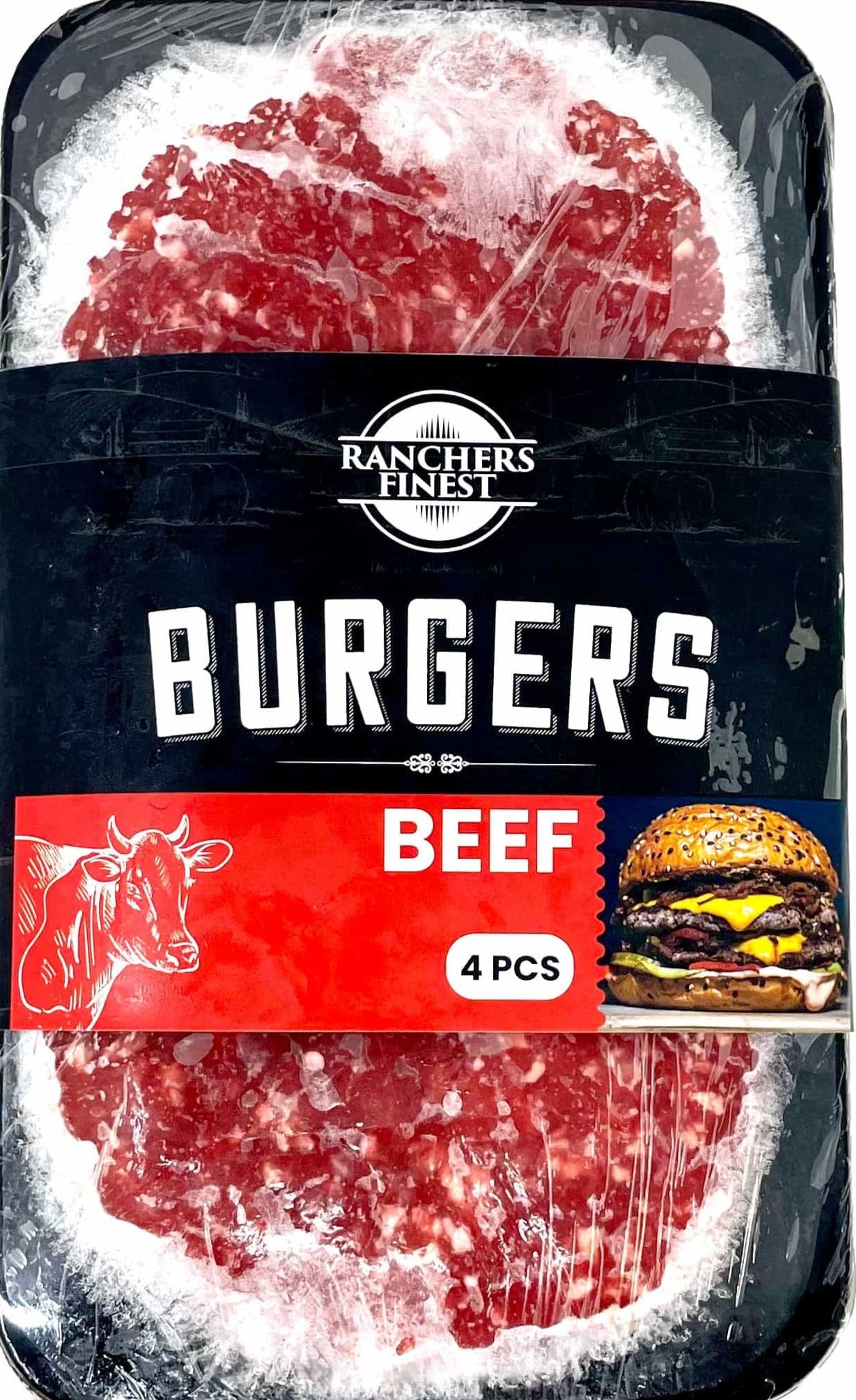 Ranchers Finest Beef Burger Patties 4 Pc Frozen