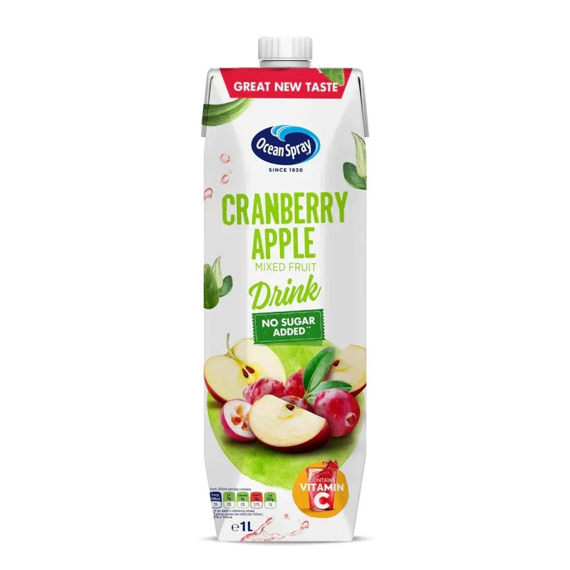 Ocean Spray Cranberry Apple Mixed Fruit Drink No Sugar Added 1L