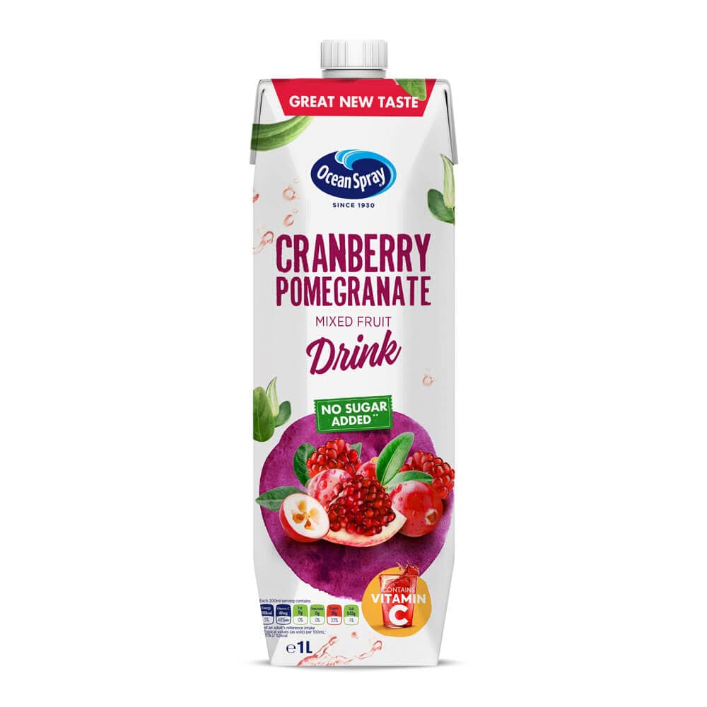 Ocean  Spray Cranberry and Pomegranate No Sugar 1ltr