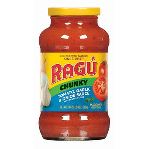 RAGU CHUNKY TOMATO,  GARLIC & ONION SAUCE 680g