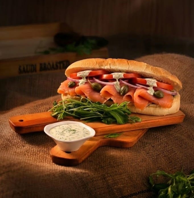 Smoked salmon sandwich