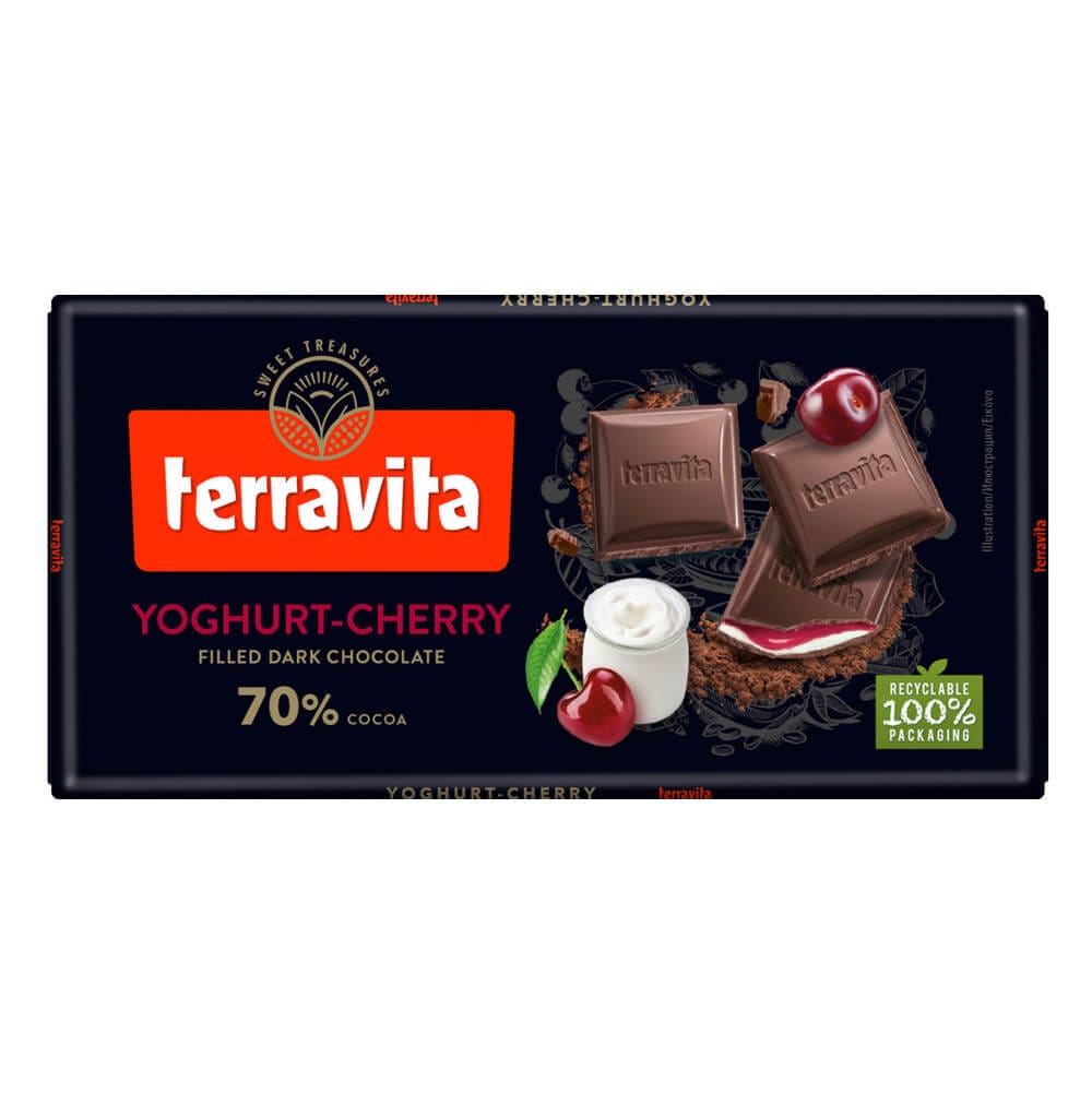 Terravita Dark Chocolate 70% with Cherry Filling 100g