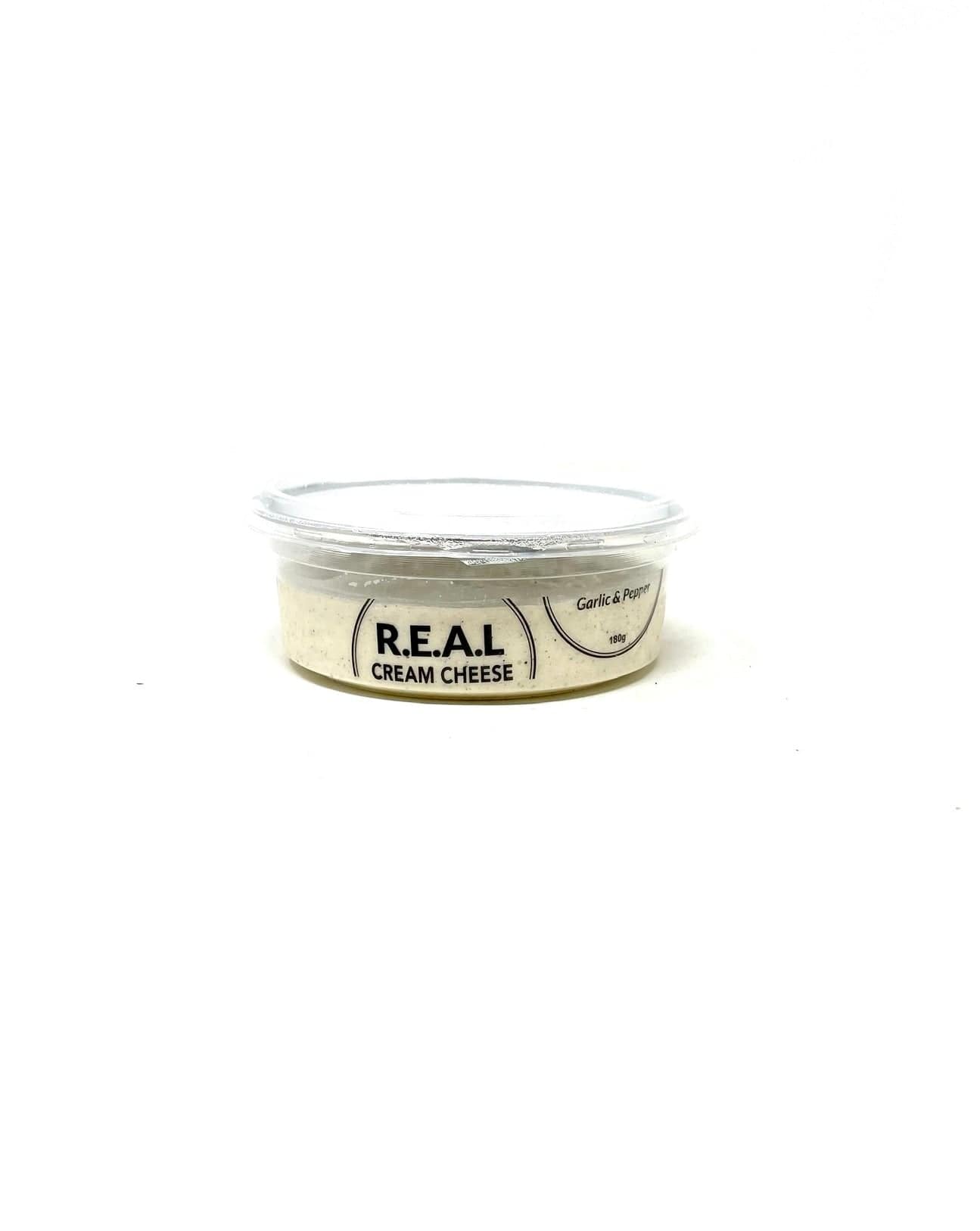 R.E.A.L Cream Cheese garlic & pepper 180g