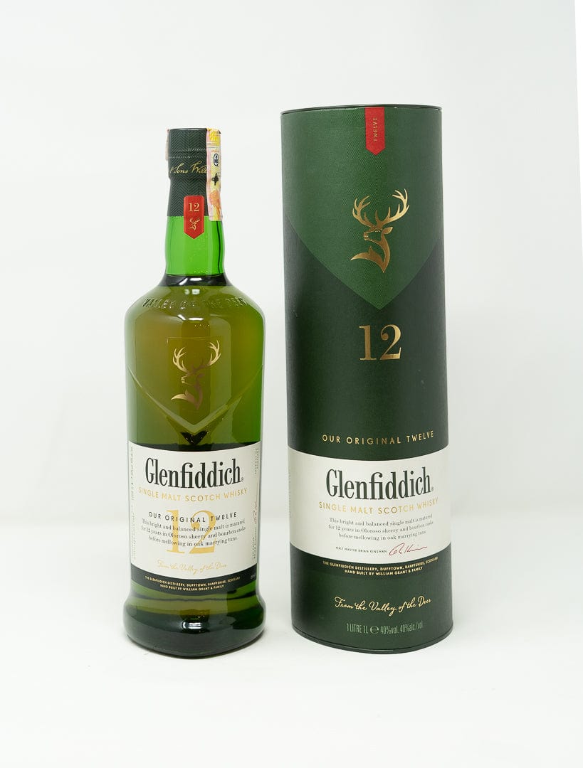 Glenfiddich Single Malt 12Yr Scotch Whisky 40% - 1Ltr