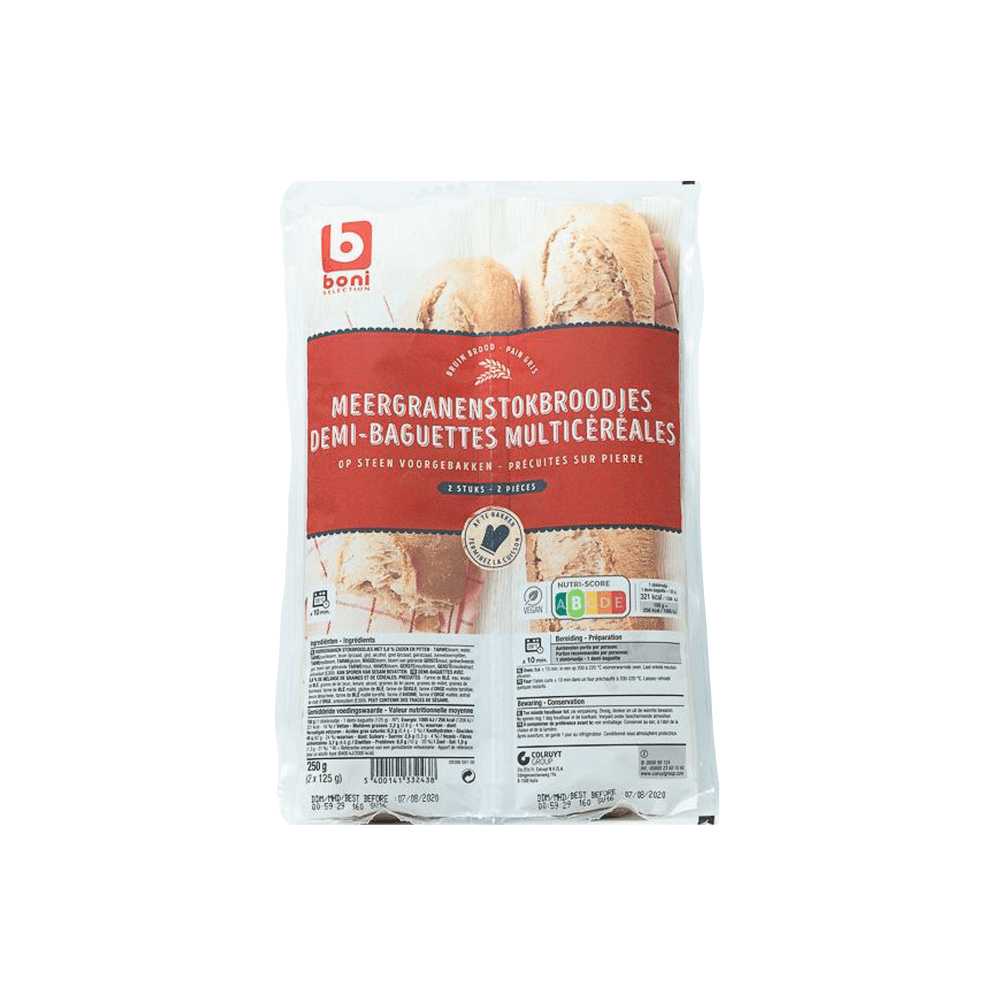 Boni Multi Cereal Half Baked Baguatte 2x125g